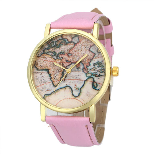 Vintage Earth World Map Watch Alloy Women Analog Quartz Wrist Watches