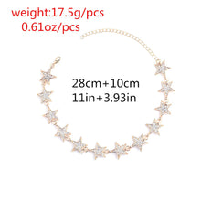 Fashion Five-pointed Star Charm Rhinestone Diamante Necklace Women Jewelry GD