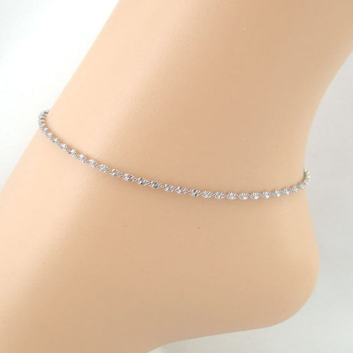 Water Ripple Chain Women Anklet Bracelet Sandal Beach Foot Jewelry